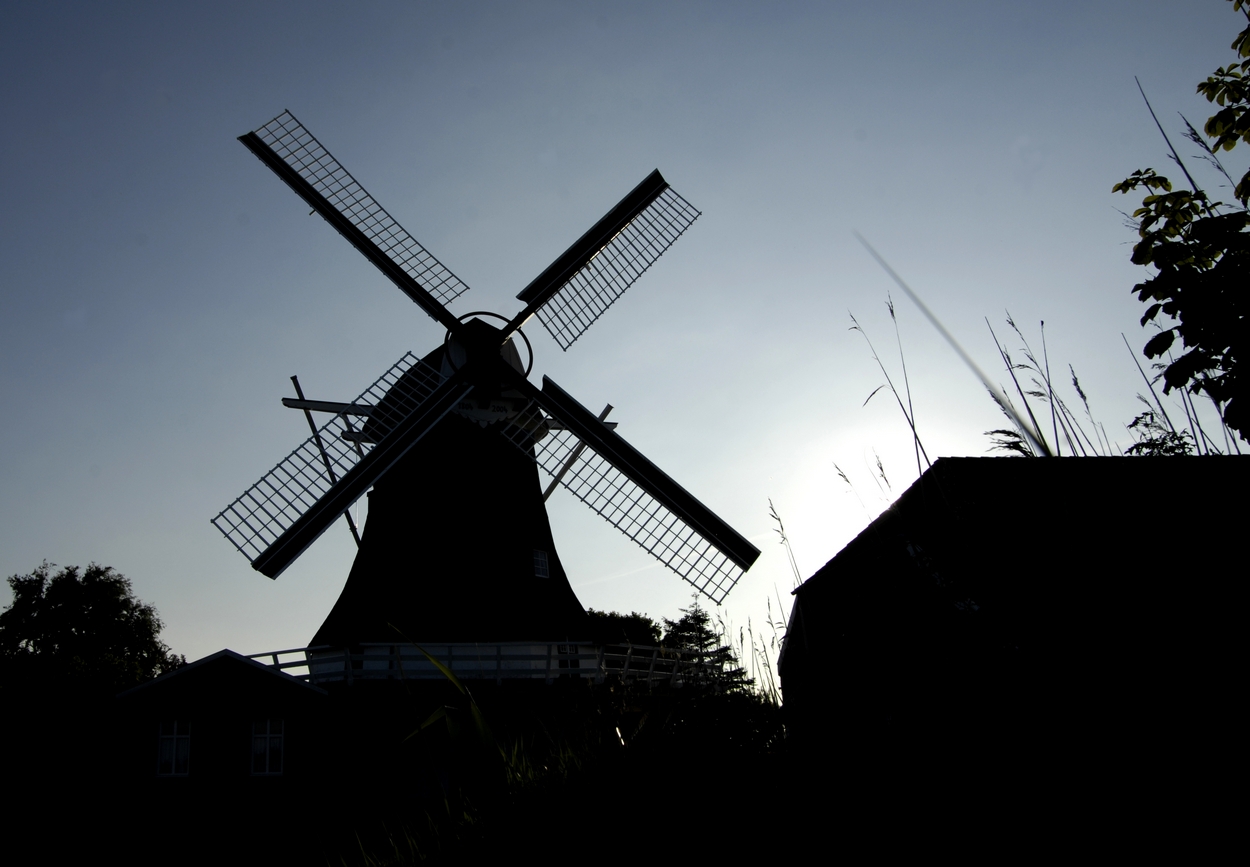 Seriener Windmhle im Gegenlicht