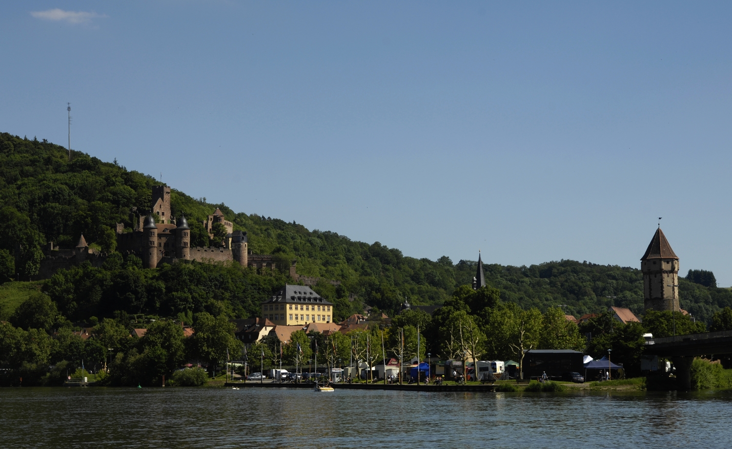 Wertheim, Blick vom Main auf die Burg