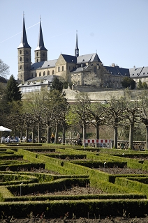 Bamberg Blick vom Schloss zur Kirche